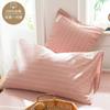 INS buena funda de almohada de algodón lavado con agua algodón puro color sólido funda de almohada de algodón dos sencillas 48*74cm par individual