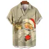 Novidade 2023 Amazon masculina camisa 3D impressão digital 3D camisa curta de Natal venda quente europeia e americana casual