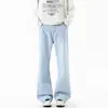 Jeans de mezclilla lavada estilo retro americano, nuevo estilo de moda high-street, corte holgado, pierna ancha, versátiles, casuales, pantalones largos de pierna recta para hombre