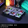Estante de barra led luminoso para platos de frutas barra transparente plato de frutas creativo de tres niveles plato para postres frutas bocadillos compartimento comercial