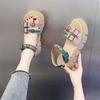 Sandalias romanas retro para mujer 2023 Verano nueva moda color contraste hebilla plataforma sandalias romanas
