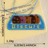 En Stock Nuevo Etiqueta Bordada Transfronteriza Divertido Dibujo Animado Inglés Parche de Galleta En Stock Parche Bordado Accesorios Parche de Tela DIY