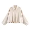 Em estoque 2026 AliExpress transfronteiriço moda feminina europeia e americana jaqueta aviador com mangas morcego, top casual com zíper para mulheres