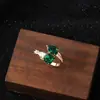 Anillo Abierto Exquisito Geométrico Gota de Agua Cuadrado de Zircón, Anillo Abierto de Moda y Brillante para Mujer, Elegante y con Estilo Anillo de Comercio Exterior