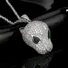 Nova Coleira com Pingente Personalizado Huabi Jewelry Leopardo Retrô Europeu e Americano 2025