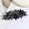 Nova Presilha de Cabelo Flor com Pedras Strass Estilo Coreano 2025, Presilha de Mola para Coque na Nuca, Acessório de Cabelo Elegante para Mulheres, Atacado