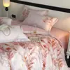 Juego de Ropa de Cama de Algodón 100% de Alta Gama Impreso Digitalmente de Cuatro Piezas con Funda de Edredón Individual de Algodón Puro para Dormitorio de Estudiante Juego de Tres Piezas
