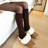 Meias de tricô com pelo de torção total de três fios para outono e inverno femininas coreanas de tricô quentes meias japonesas capa de perna fábrica atacado