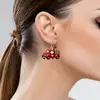 Pendientes Acrílicos Transfronterizos Coche Rojo Navideño Modelo Colgante Decoración de Año Nuevo Borlas Exquisitas