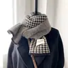 Bufanda Nueva de Doble Cara Estilo Coreano con Clásico Patrón de Espiga para Mujer, Calentador de Cuello de Punto de Moda Cálido para Otoño e Invierno, Tendencia Versátil para Parejas