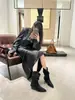Novedad Otoño/Invierno 2026 Botines Retro de Moda Estilo Coreano Tacón Grueso Botines sin Cordones Botas Martin Plisadas