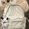 Mochila feminina de cor sólida simples de grande capacidade Ins estilo coreano para alunos do ensino médio e do ensino médio Mochila feminina