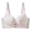 Sujetador push-up para senos pequeños con copa de palma, sin varillas, soporte lateral, sujetador de encaje, sujetador ajustable engrosado para mujer