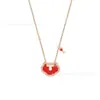 Collar de calabaza Kirin de alta gama, pequeño colgante de calabaza, ágata roja y nácar blanco, disponible para dropshipping y suministro para transmisiones en vivo