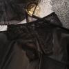 Ropa interior de encaje para mujer, tentación, apasionada, sexy, sin aberturas, de cintura baja, sencilla y ahuecada.