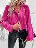 2025 Exportación Transfronteriza Europea y Americana Nueva Chaqueta de Invierno Ajustada Corta con Solapa y Cremallera Chaqueta Corta de Ante para Mujer