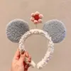 Nova Faixa de Cabeça de Pelúcia com Orelhas de Urso e Coelho Roxas, Presilha de Cabelo Desenho Animado Fofa, Faixa de Cabeça para Lavar o Rosto, Acessório de Cabelo
