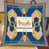 Pañuelo Cuadrado de Seda Twill para Mujer Primavera y Otoño Chal Moda Pañuelo para la Cabeza Amazon Transfronterizo Hecho a Mano Versión Taiwanesa Estampado Gama Alta