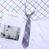 Uniforme Estilo Japonês Gravata JK para Mulheres, Camisa de Uniforme Escolar Preguiçosa Sem Costura, Gravata Xadrez para Homens, Estilo Universitário Original Casal Ins