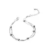 Pulseira Corrente Ossos de Cobra Dupla Camada com Contas Redondas, Novo Modelo 2026 Dongdaemun Coreano, Pulseira com Contas Brilhantes, Mesmo Estilo para Estudantes e Melhores Amigos