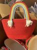 Gran Marca Bebé Luna Llena Souvenir de Cumpleaños Niños Cien Días Banquetes Bolsas de Regalo de Agradecimiento Bolso de Mano Tejido a Mano para Salir Estilo Pastoral