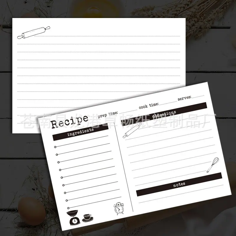 亚马逊热卖食谱卡 配料卡 recipes定制