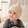 Gorro para bebé para otoño e invierno, gorro de lana para bebé, gorro de punto para niños, gorro puntiagudo súper lindo, gorro a prueba de viento que protege los oídos para niños y niñas