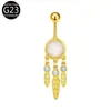 Anillo para ombligo de aleación de titanio G23 mariposa incrustado con circonita Moda europea y americana Joyería para perforaciones F136 Venta al por mayor transfronteriza de Amazon