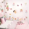 Adesivo de Parede de Fada Flor Borboleta Fofa Desenho Animado Conto de Fadas Quarto de Crianças Quarto de Dormir Jardim de Infância Adesivo de Decoração Br93690