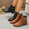 2026 novas botas de tornozelo plataforma com salto plataforma grossa outono e inverno europeias e americanas plus size femininas, botas de cano curto emagrecedoras e estilosas