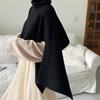 Capa de moda de estilo coreano para otoño e invierno, con cuello alto irregular y bufanda exterior de punto.