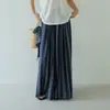 Calça Wide Leg de Algodão e Seda para Mulheres, Emagrecimento, Fina, Adequada para Usar em Casa e ao Ar Livre, Calça Wide Leg Casual Solta, Cintura Alta, Versátil, Efeito de Caimento de Verão