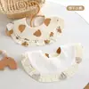 Nuevo babero impermeable de gasa de algodón estilo coreano para bebé, estilo corte de princesa, ampliado, ajustable 360°