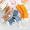 Meias infantis meninas lã coral outono e inverno não caem toalha espessada forradas com lã quentes para dormir meias de cano alto para o chão masculinas
