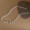 Colar de suéter com borla de design exclusivo e padrão de coração longo, colar em camadas de cristal artificial estilo chinês vintage para mulheres