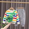 Traje de ropa de otoño para niños 2022 nuevo estilo occidental bebé niños primavera y otoño suéter de manga larga conjunto de dos piezas ropa de moda casual para bebé