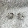 Pendientes Europeos y Americanos de Nuevo Estilo Azules en Forma de C con Circonita para Mujer, Exquisitos, Lujo Ligero, Diseño de Alta Gama, Versátiles y de Moda para Fiestas