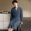 Roupão masculino de alta qualidade, casaco estilo roupão masculino, quimono de outono e inverno, manga longa de algodão puro, pode ser usado como roupa externa, roupa de casa
