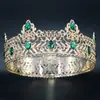 Concurso de Belleza Nupcial Europeo y Americano Corona Grande Tiara Reina Aleación Pedrería Corona Barroca Corona de Rey para Hombres Británicos