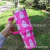 Taza de Coche de 40 oz con Asa, Taza Aislada con Popote, Taza de Hielo para Mantener Frío Montable en Coche, Taza de Agua Fantasma de Halloween