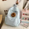 Mochila de Viagem Versátil Estilo Japonês com Bolinhas, Mochila Pequena Leve de Alta Aparência para Estudantes do Sexo Feminino, Adequada para Viagens de Estudo