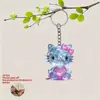 Llavero Accesorio de Gato KT Lindo de Dibujos Animados, Burbuja Acrílica AB Colorida para Mochila Coche Colgante DIY Adorno Colgante