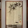 Cortina de Puerta Retro China Estilo Zen Tela Cortina Parasol Dormitorio Sala de Té Cortina de Tela Divisoria Estilo Antiguo Baño Cortina Media