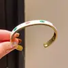 Pulseira Aço Inoxidável Luxo Leve Olho Estrela Zircônia Gotejamento de Óleo Aberta Pulseira Simples Vintage Moda Joia de Alto Padrão