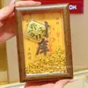 Adorno de Marco de Fotos de Tesoro de la Fortuna de Oro Puro 999, Acumulación de Riqueza Dorada, Exhibición de Posición Atractora de Fortuna y Riqueza en la Sala de Estar, Regalo de Año Nuevo