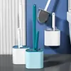 Cepillo para Inodoro 2 en 1 Cepillo Creativo para Limpieza de Baño Montado en Pared Sin Ángulos Muertos Hogareño Set de Cepillo para Inodoro con Mango Largo
