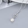 Versión coreana del colgante de perla de nota de plata S925 para mujer, collar de micro circonita Joker, cadena de clavícula, accesorios de bricolaje al por mayor