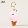 Llavero Creativo de Peluche Colorido de Helado para Mujer, Lindo Dibujo Animado, Conos de Simulación, Colgante para Bolso de Pareja, Regalo Pequeño