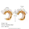 Moda europea y americana popular nicho lujo ligero clip para oreja personalidad simple acero inoxidable chapado en oro de 18 quilates flor serpiente microincrustaciones pendientes