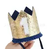Decoración para Fiesta Infantil Sombreros Digitales, Coronas, Sombreros de Cumpleaños, Primer Cumpleaños del Bebé y Banquete de los 100 Días Adornos para la Cabeza con Purpurina, Accesorios para Fotos